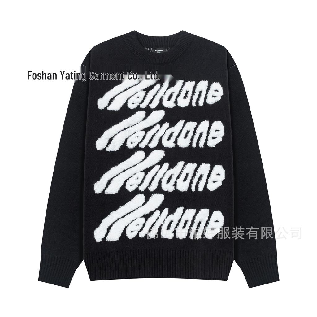 25th Anniversary Logo Embroidered Wool Knit Zip-Up Hoodie Sweater