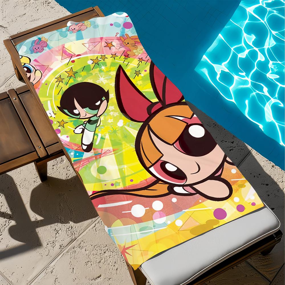 The P-power-puff G-girls Cartoon Towel Beach Quick Dry Soft Pool Towels Gift for Travel Gym Shower Camping Sports