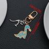 Colorful Dinosaur Alloy Keychain - Drip Oil Design for Men & Women, Cartoon Style Car Pendant