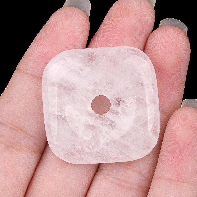 

1pc 30mm Natural Stone Geometry Pendant Amethyst Tiger Eye Pink Crystal Natural Stone for Women Jewelry Gift