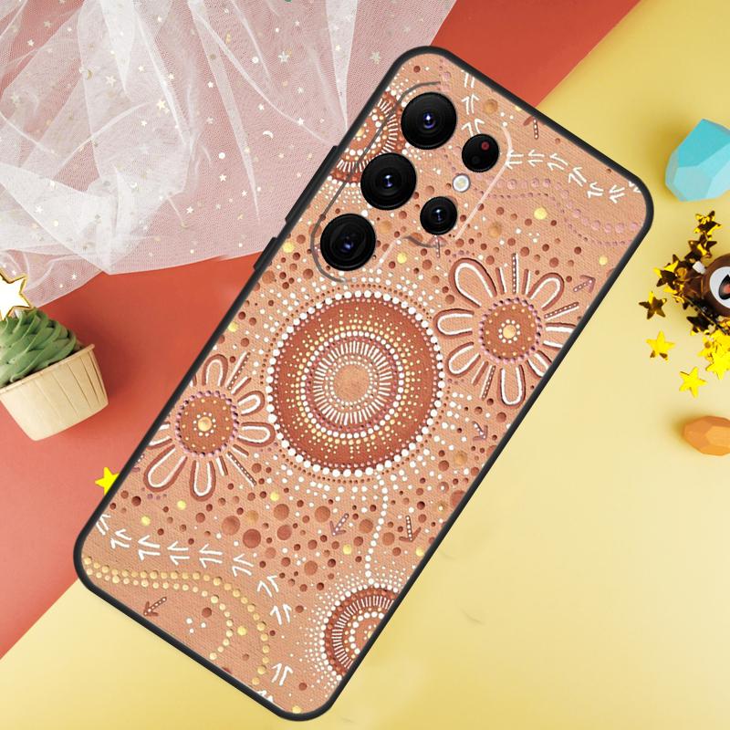 Aboriginal Kunst Druck Handyhülle Für Samsung Galaxy S25 Ultra S23 FE S21 S20 S22 S24 Ultra S9 S10 Plus Hülle Coque