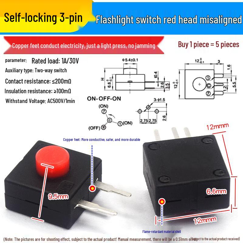 High-Brightness Self-Locking Mini Push-Button Power Switch
