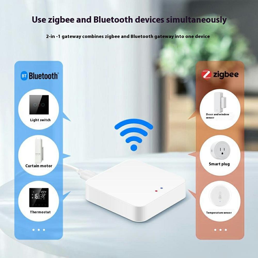 GW02 Tuya Zigbee Bluetooth-compatible Gateway Hub 2 In 1 Multi-Device Control Smart Home Remote Management