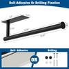 Theaoo Paper Towel Holder - Under Cabinet Paper Towel Holder for Kitchen, Adhesive Paper Towel Roll Rack for Bathroom Towel, Wall Mounted Matte Black