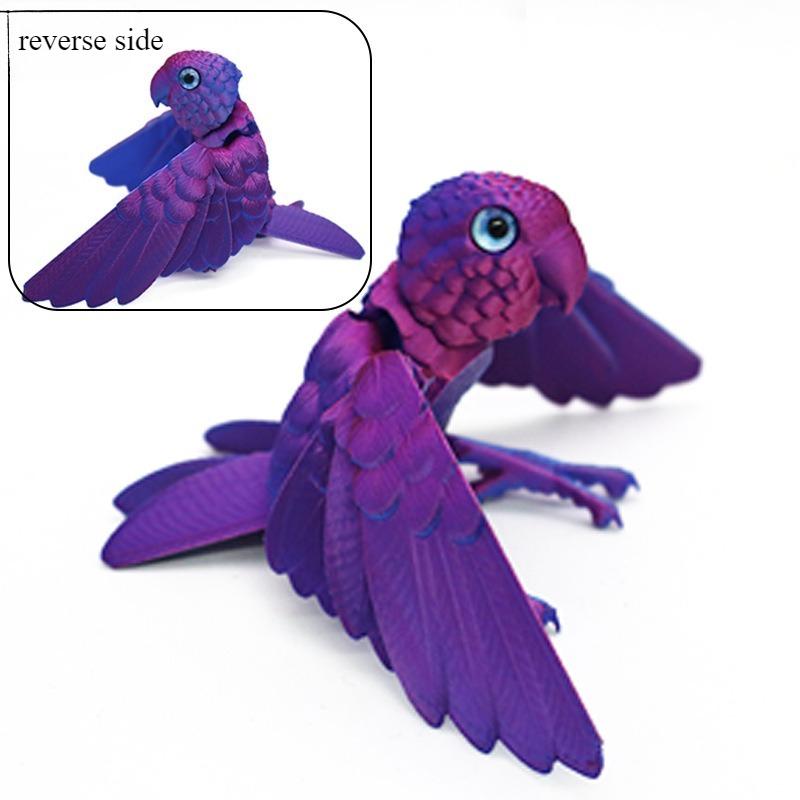 3D Printing Parrot Figures Multi-Joint Movable Simulation Animal Movement Model for Home Accessories Kids Gift Room Decoration