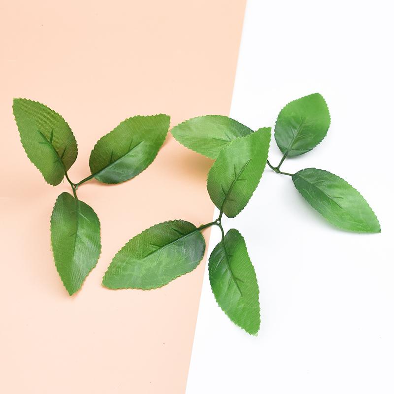 50 ks Umělý list Dekorativní květiny Nástěnné věnce Vánoční dekorace pro domov Svatba DIY Dárková krabička Hedvábné růžové listy Umělé rostliny