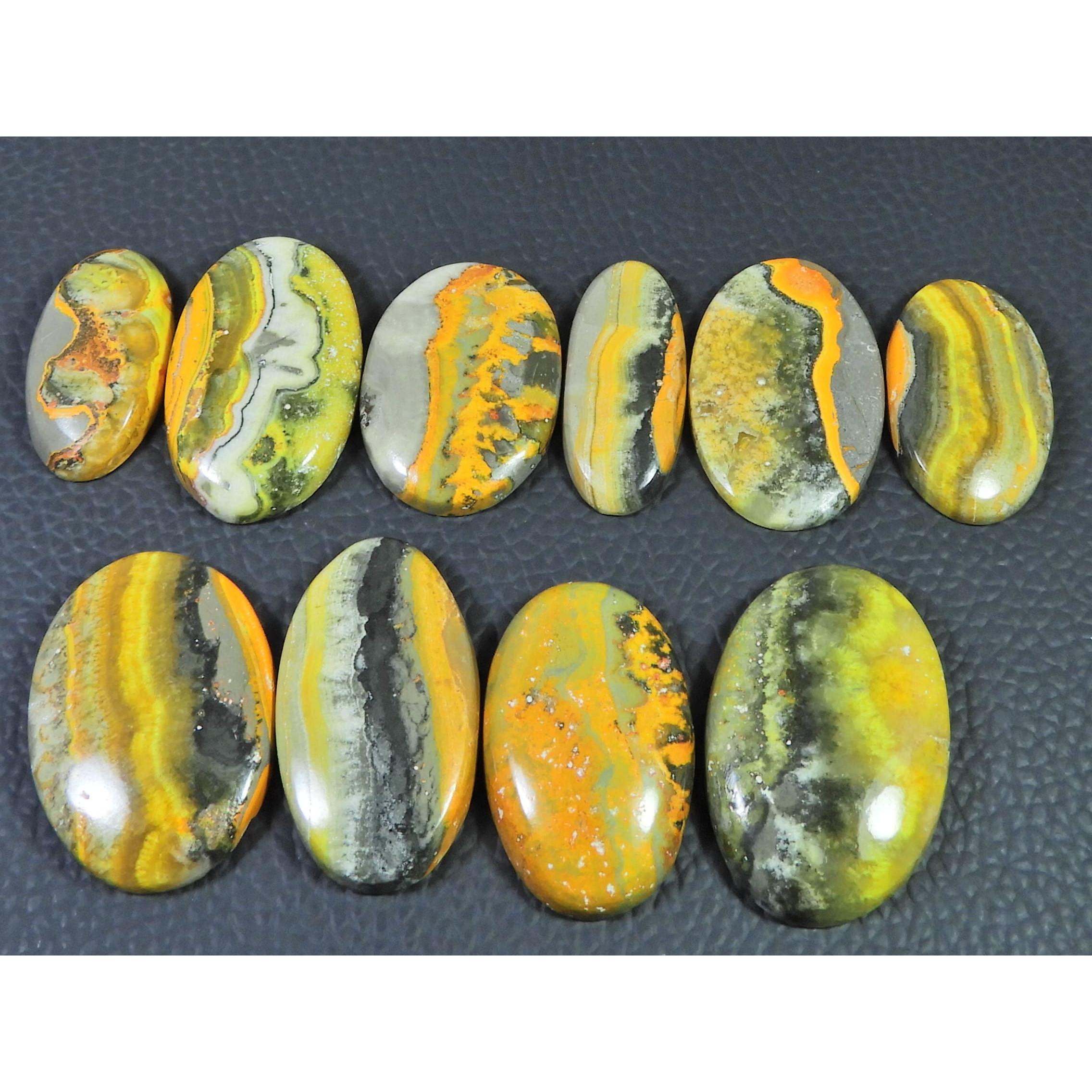 290Cts. Natural Bumble Bee Jasper Oval Cabochon Loose Gemstone 10 Pcs Lot C-2232