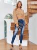 Damen schulterfrei gerafft gebundenes Crop-Top Laternenärmel Boho Sommerbluse