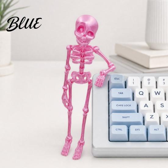 Poseable Skeleton Toy 3D Printed Refrigerator Magnet Figurine with Decoration Movable Joints Halloween Gothic Fridge Magnet