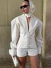 Women's V-neck Jacket Women's Solid Color Single Breasted Jacket Ladies' Waist Cinched Suit 2026