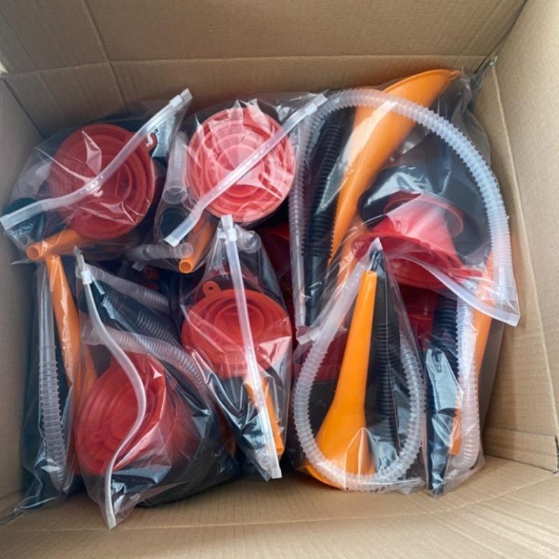 Automotive Plastic Funnel Set Wide Mouth Fuel And Oil Multi-Use Flexible Right Angle Funnels For Water Coolant And Engine Oil