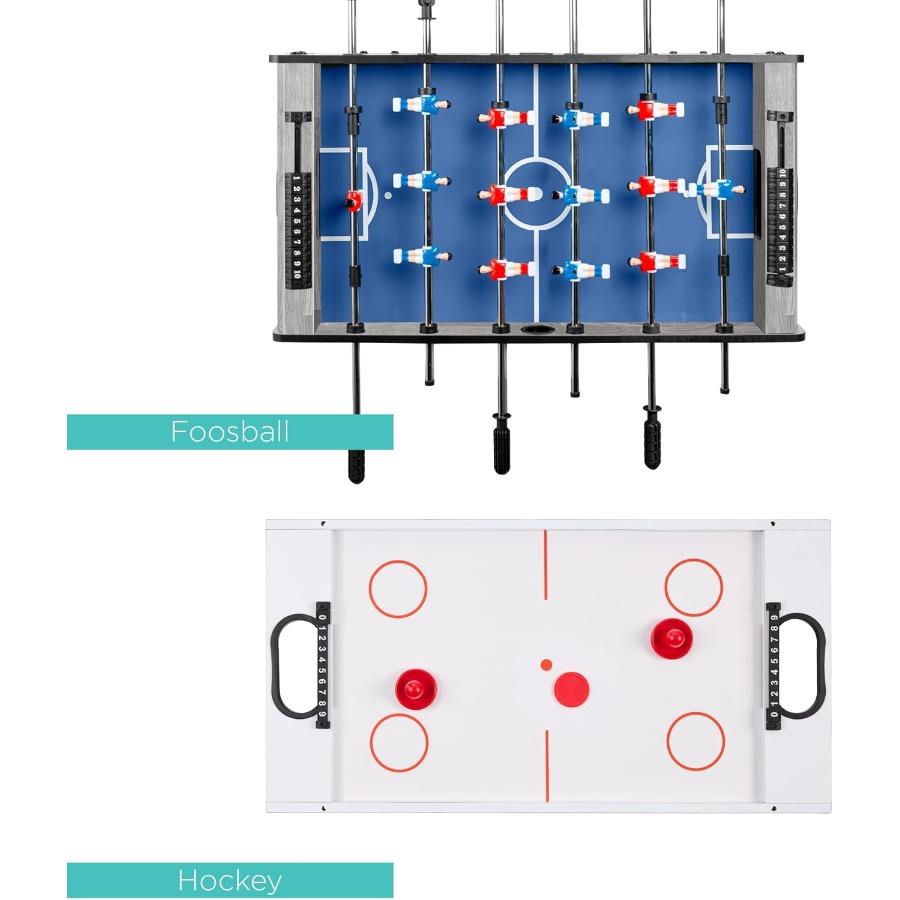 4in1 Multi Game Table S Combination Arcade Set for Home Play Room Rec Room with Pool Billiards Air Hockey Foosball and Table Te