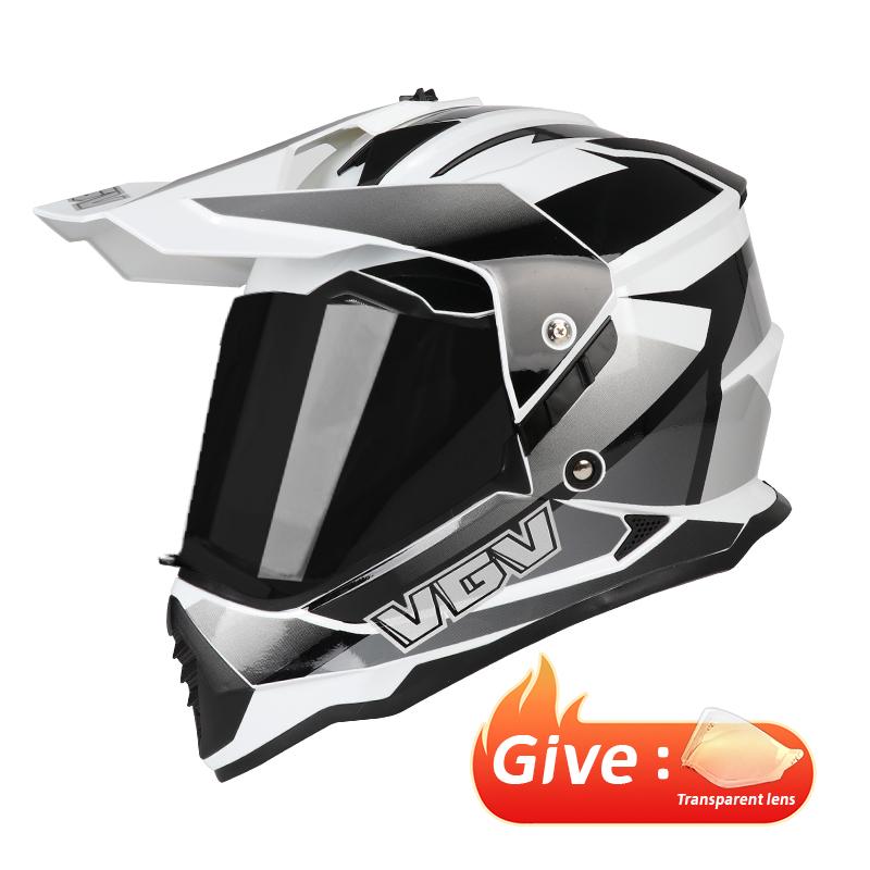 VGV Motocross Helmet DOT Double Lens Common Man Women Motorcycle Helmet Dirt Bike Karting Downhill AM DH Cross Sunscreen Lens