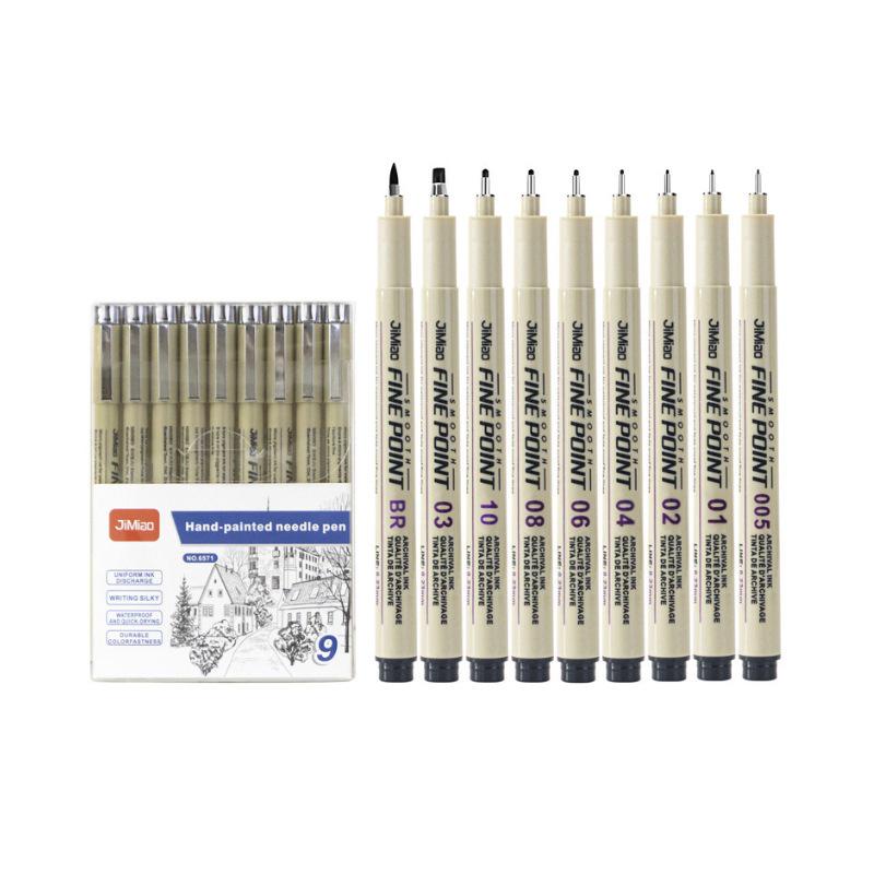 Cross-Stitch Needle Pen: 12 Line Widths, Fine Liner, Water-Based Manga Sketch Pen