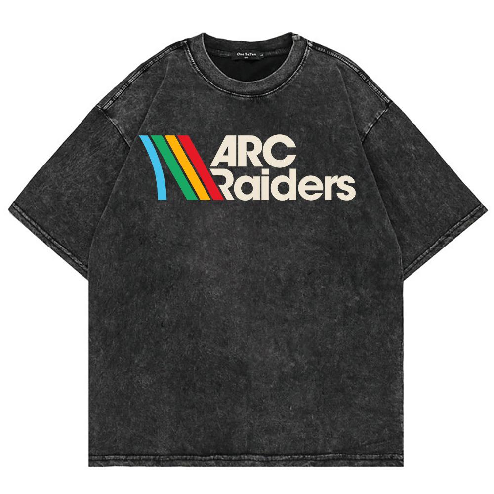 100% Cotton Vintage Washed ARC Raiders T Shirt Fashion Women/Men Video Game Scrappy Oversize Loose Letter Acid Wash Tees Shirts