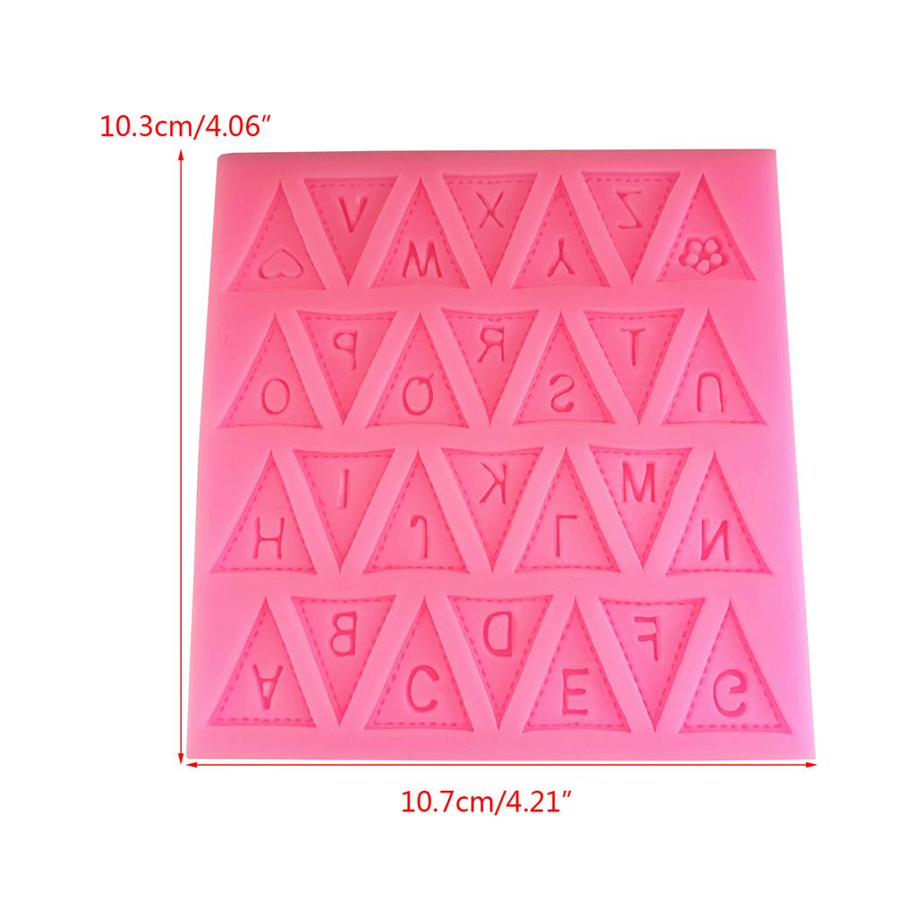 Alphabet Triangular Flag Silicone Molds Handmade for Chocolate Baking Dessert