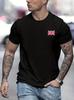 T-shirt Comoda da Uomo con Stampa Bandiera Union Jack, Grafica Estate Gran Bretagna