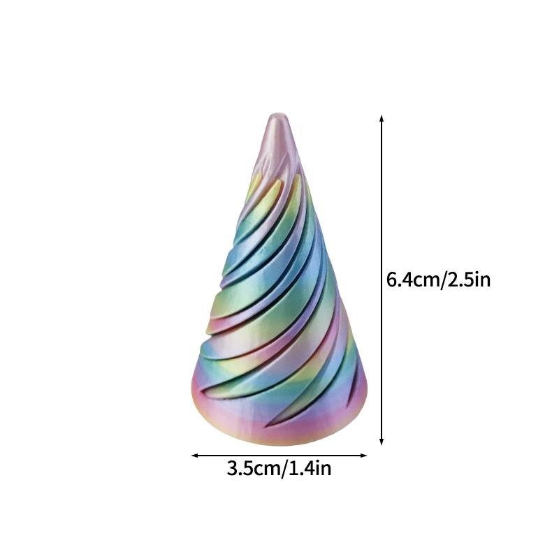 Rotating Pyramid 3D Printed Spiral Cone Three-dimensional Pyramid Desktop Figure Home Decoration Desk Accessories