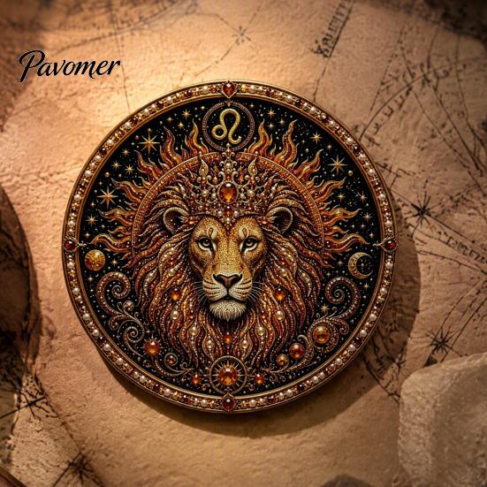 12 Zodiac Signs Faux Pearl Decor Sign Art Kit, DIY Painting Handmade Picture Kit Kits, Round 3D Constellation Wall Craft for Adults, Home Decoration