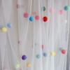 Romantic Tulle Table Runner Handmade Colorful Table Cover Pom-Poms Tablecloth  Party Decor