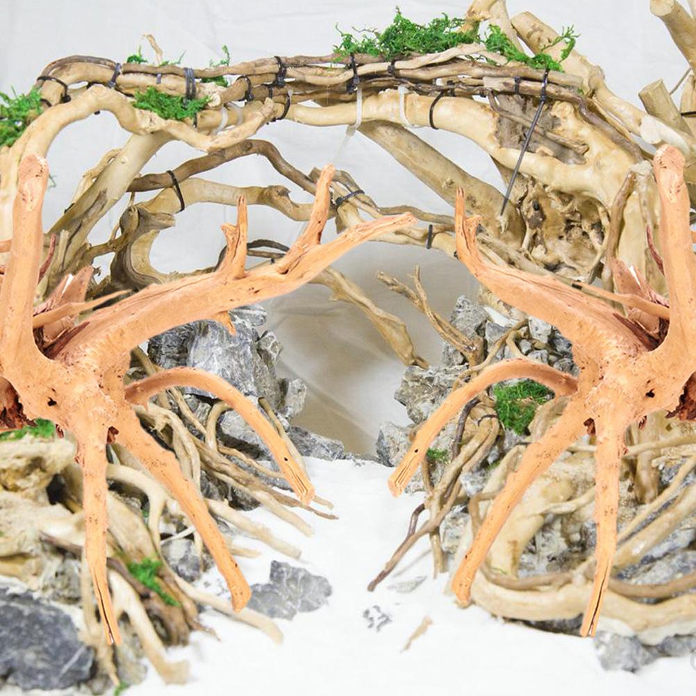 

2Pcs Fish Tank Sunken Wood Decoration Spider Aquarium Decors Snake Bark Animals Natural Crafts Reptile Decorations Tank 15.00X8.00X5.00CM