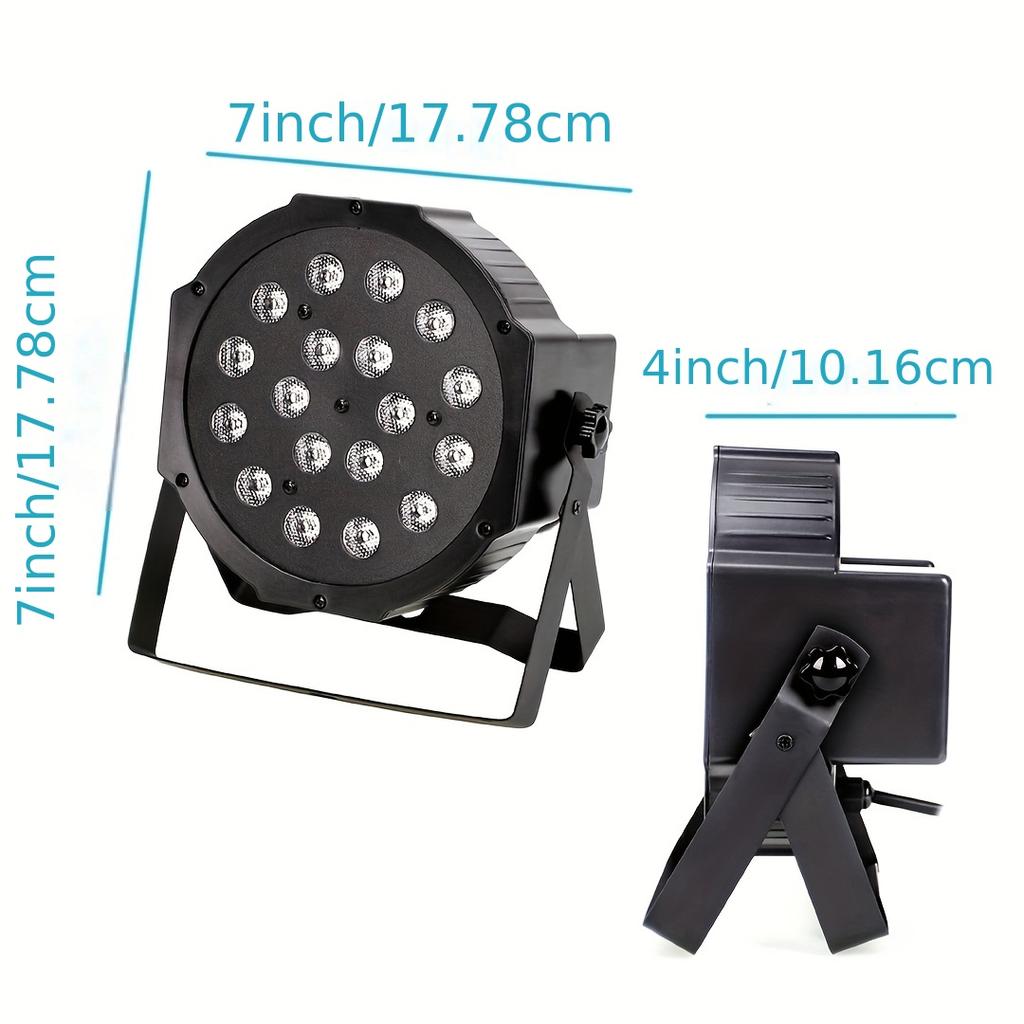 RGB LED Stage Par Light 18 LEDs DMX512 Sound Activated Disco Lamp with EU/US Plug for DJ Party Club Show Holiday Decoration