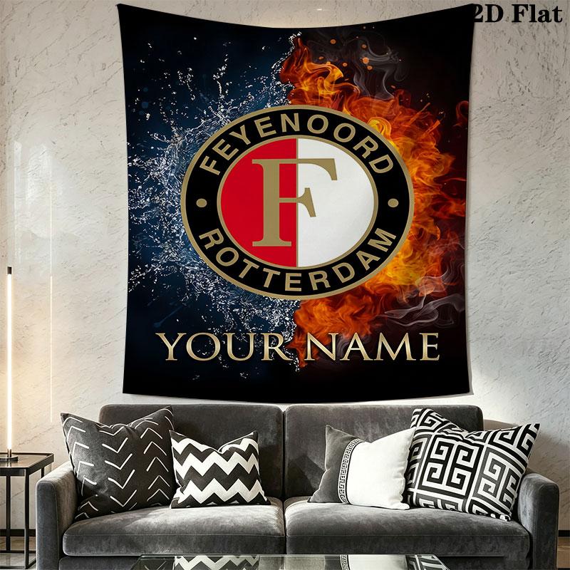 Custom Feyenoord Wall Hanging Printed Fabric Blanket Decorative Tapestries for Bedroom Living Room Home Decor