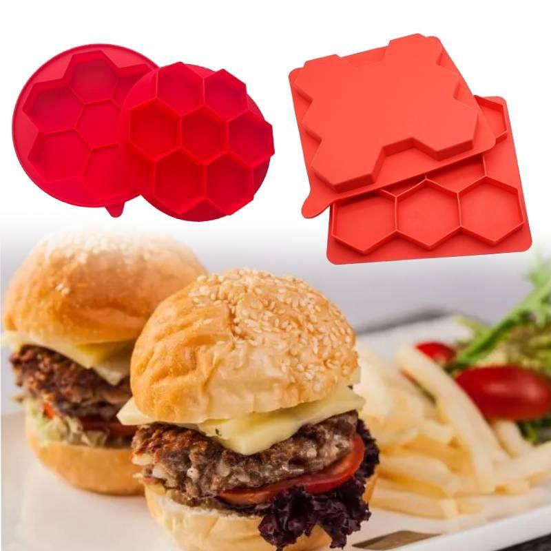 Versatile Eight Cavity Silicone Hamburger Patty Maker For Homemade Burger Delights