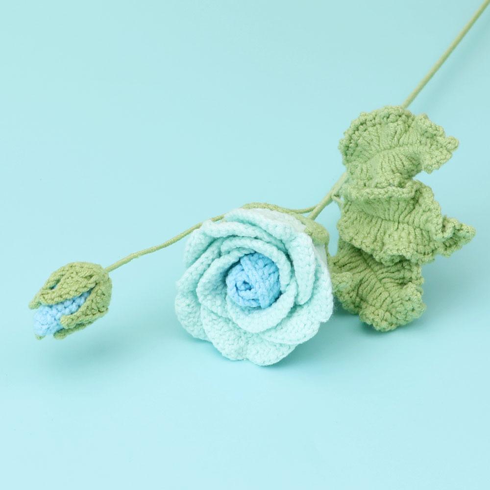 Kreative Häkelblumen Niedliche handgemachte Blumen Künstliche Rosen Hochzeitsdekoration Kunstpflanzen