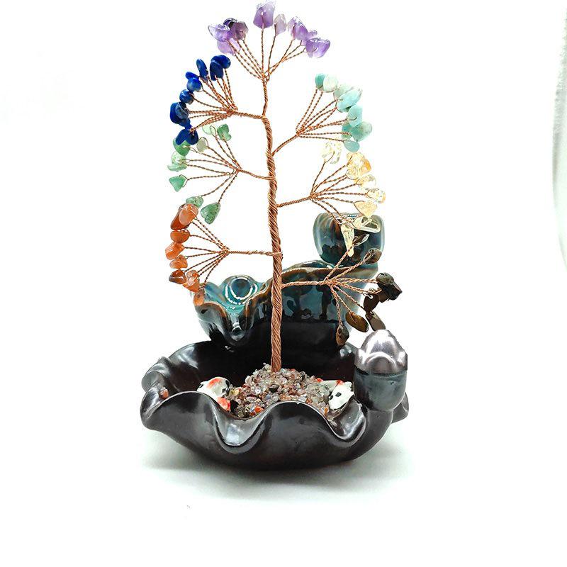 Crystal Wealth Tree Incense Burner Ornament
