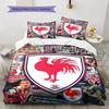 Sydney Roosters Legacy Bedding Quilt Set Quilt Cover Pillowcase Home Decoration Birthday Gift (1 * Duvet Cover + 2 * Pillowcase, Without Core)