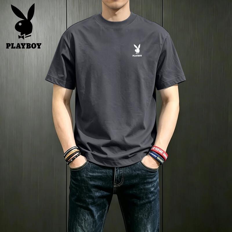 Мужская футболка PLAYBOY с коротким рукавом из чистого хлопка M