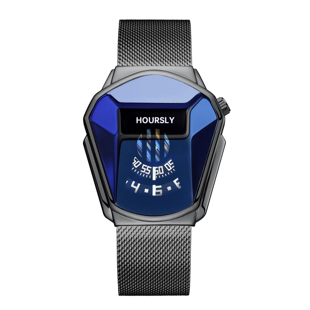 Men's TikTok HOURSLY Alloy Motorcycle Quartz Waterproof Wristwatch