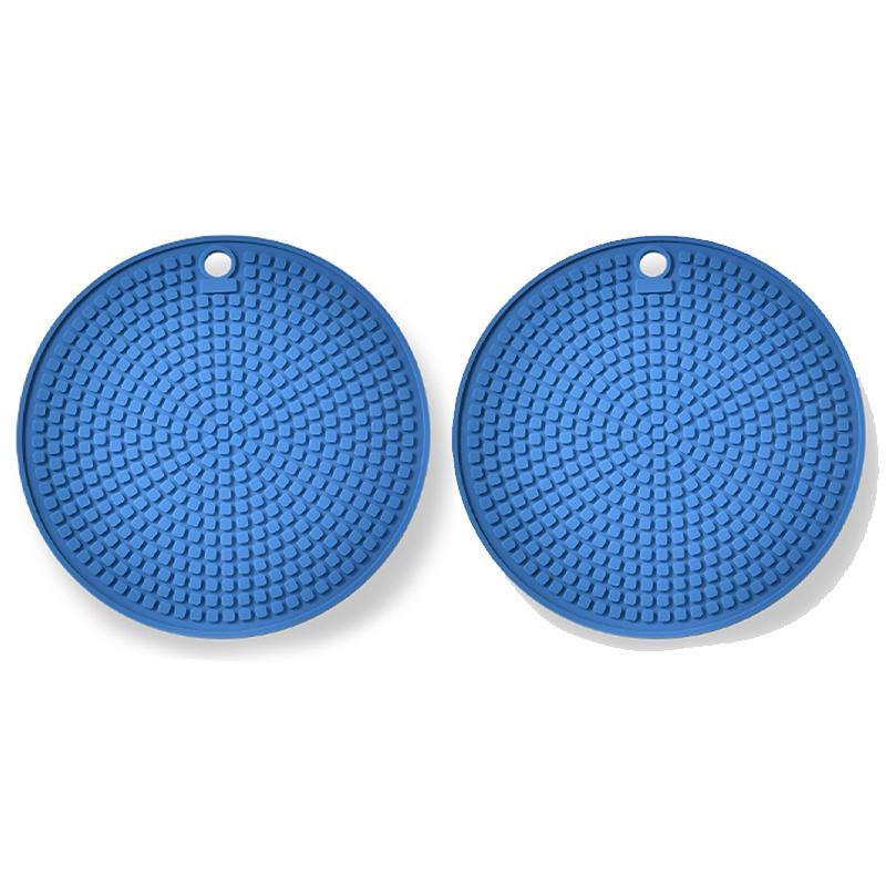 2 Stück Silikonmatte Rutschfeste Getränkeuntersetzer Hitzebeständiger Topfuntersetzer Rund Aufhängbar Geschirr Verdicken Schalen Kaffeetasse Platzsets