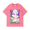 275 GSM Gewaschene T-Shirts 100% Baumwolle Cyberpunk V11 Lucy Waifu Print Unisex Schweres Baumwoll-T-Shirt