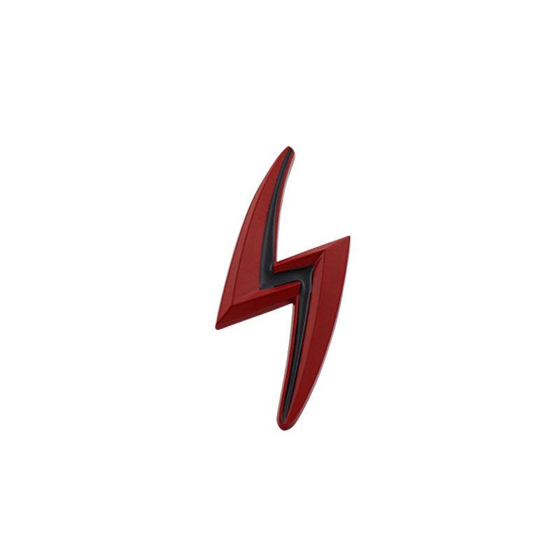 

3D Premium S Lightning Logo for car Engine Hood Fender trunk Tail Rear Bonnet Nameplate Decal Emblem Badge Sticker rose-black