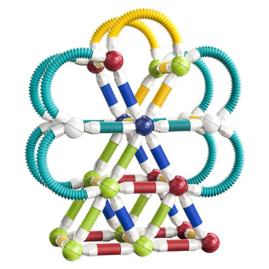 Expandable Magnetic Building Sticks Flexible Rods with Strong Magnets Kids STEM Learning Toys for Creative 3D Shapes