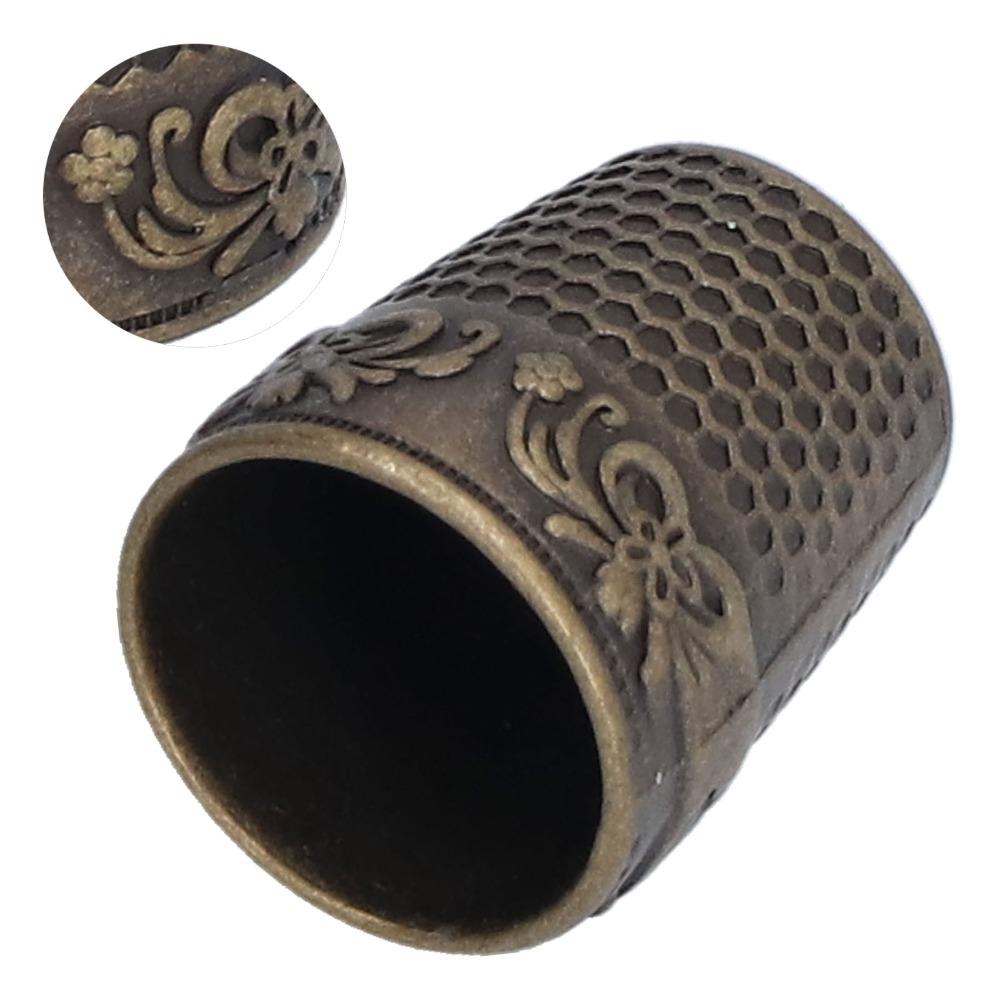 10pcs Safe Grip Design Finger Protectors Vintage Bronze Quilting Thimbles For Home Use