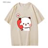 Couple T-Shirts Bubu Is Making A Call with Dudu Tshirt Cotton Clothes Women Panda and Brownie Bear Graphic Tops
