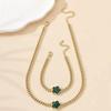 Five-petal Flower Bracelet Necklace Set for Women Lucky Five-leaf Clover Earring Necklace Girl Party Accessories Gifts