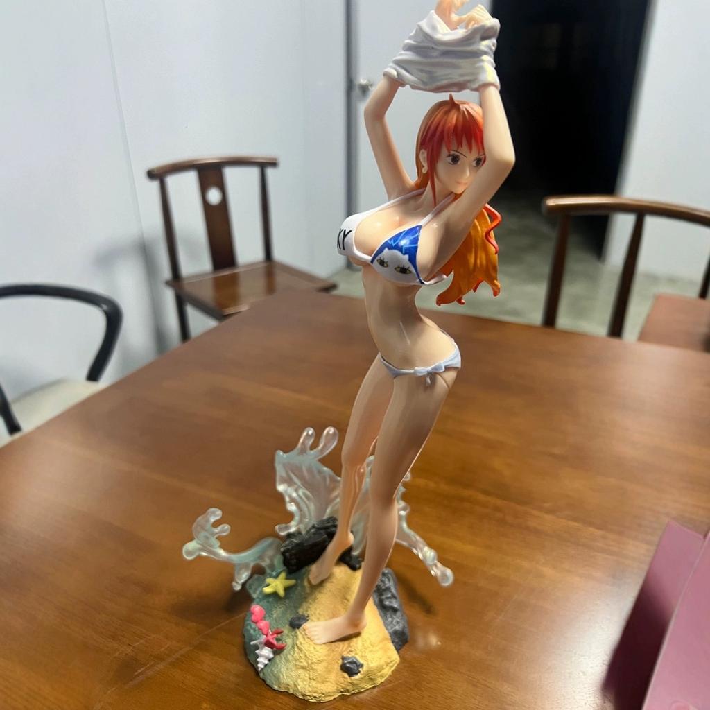 25cm One Piece Anime PeripheralSwimsuit Nami Figure Tabletop Doll Model Toy Decoration Collection Birthday Gift
