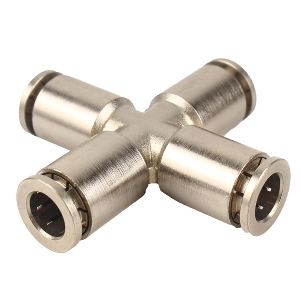 4 6 8 10 12 14 16mm PU Winkelstück Kreuzstück Y-Stück Vernickelt Messing Steckverbindung Schnellverbinder Entriegelung Pneumatikverschraubungen Luftfitting
