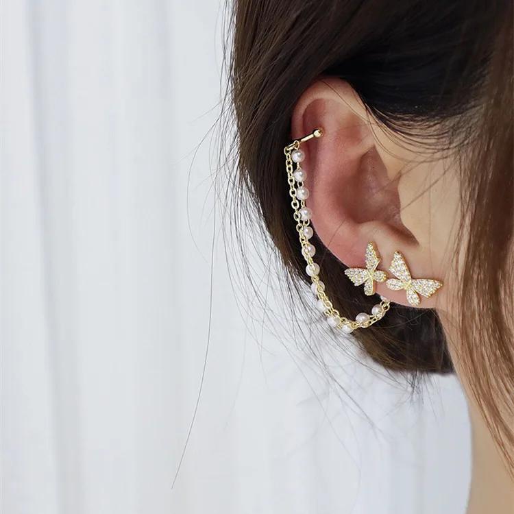 Punk Metal Zircon Ear Cuff Ear Clip for Women No Pierced C Shape Geometric Small Earcuff Ear Wrap Earcuff Clips Jewelry