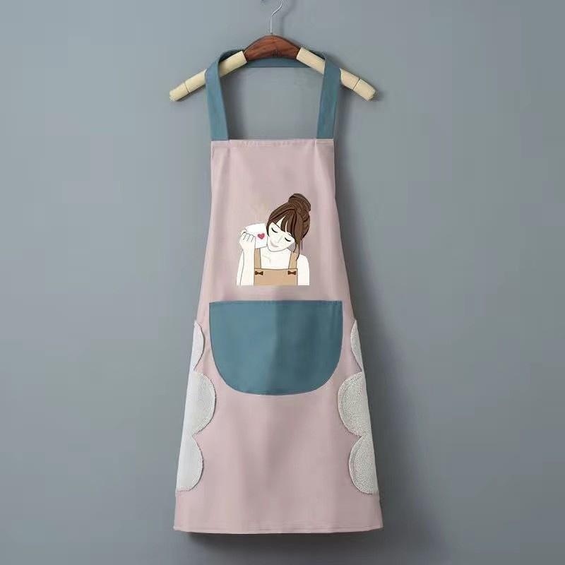 Hand-Wiping Kitchen Household Cooking Apron Oil-Proof Waterproof Men Women Adult Waist  Coffee Overalls Wipe Hand Apron