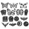 10pcs Enamel Charms Halloween Black Skull Butterfly Charms Pendant Designer CharmsFit Jewelry Making DIY Jewelry Findings W345