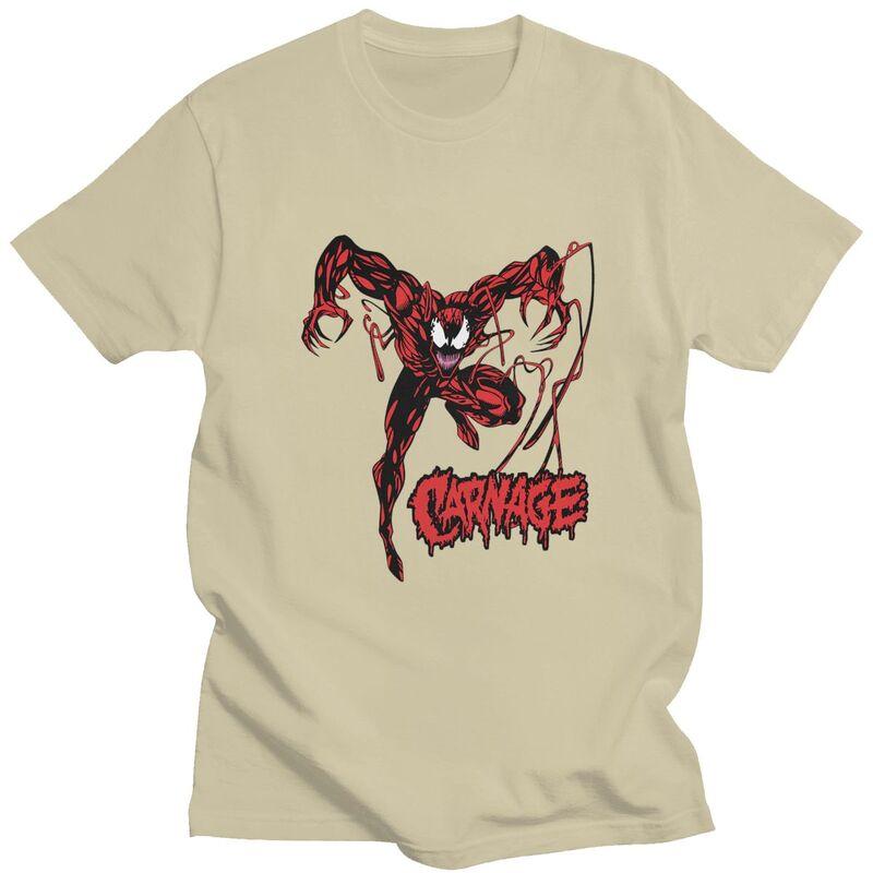 Custom Venom Carnage Jumping Down T Shirt Men Tshirt Casual Tees Short Sleeve T-shirt Slim Fit Clothing Gift