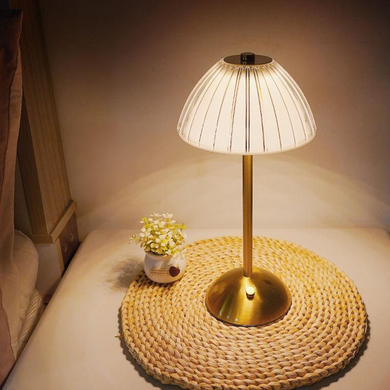 Crystal Retro Table Lamp USB Rechargeable Touch Sensor Atmosphere Lamp Rechargeable Dimming LED Light Bar Hotel Bedside