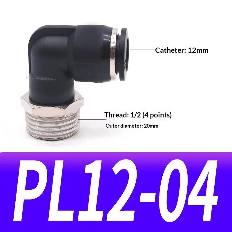 1 Stuk Pl4-01 Pl6-02 Pl8-03 Industriële Pneumatische Fitting 90 Graden Push-in Koperen Luchtbuis Connector Meerdere Bsp Schroefdraad Maten