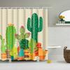 Tropical Cactus Plant Pineapple Shower Curtains Bathroom Curtain Cortina Ducha Frabic Waterproof Polyester Bath Curtain