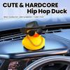 1PC cute yellow duck car ornament with black cowboy hat and sunglasses, car decoration, holiday gift
